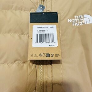 The North Face Beige/Tan Puffer Jacket with White Logo